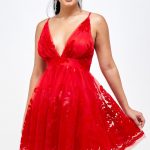 Mesh Velvet Print Party Dress