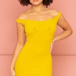 Crepe Off The Shoulder Junior Dress